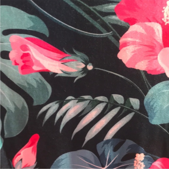 Callie 3D Paradisio: Leggings Floral Plant Graphic Navy & Mint - Picture 9 of 9